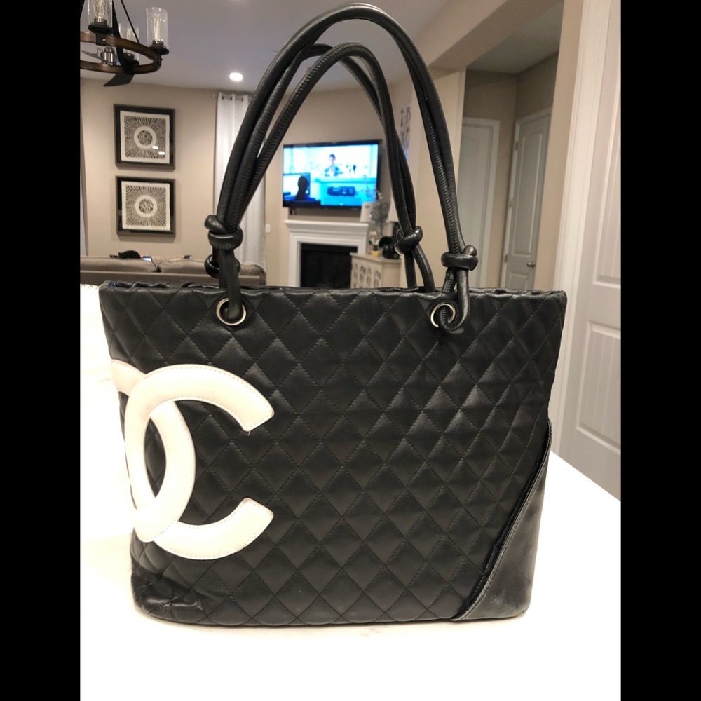 Authentic Chanel classic black tote bag